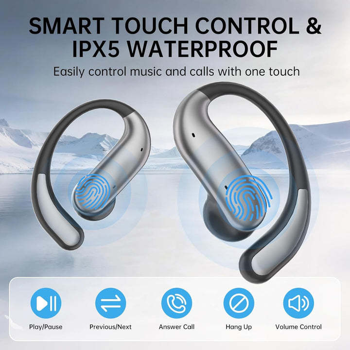 i70 Open-Ear-Ohrhörer Bluetooth 6.0 Kabellose Ohrhörer mit Ohrbügeln, Leichte & Bequeme Sport-Open-E