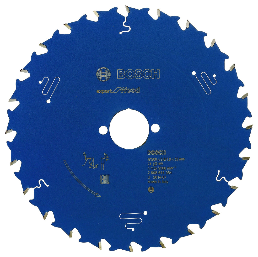 Bosch Professional 1x Kreissägeblatt Expert for Wood (Holz, Sägeblatt Ø 200 x 32 x 2,8 mm, 24 Zähne,