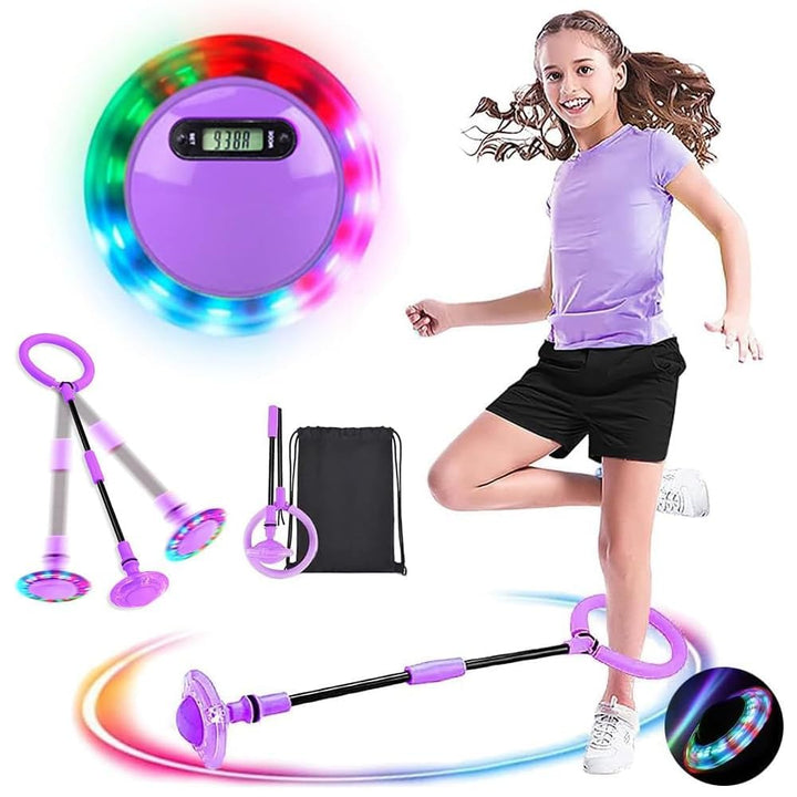 Swing Wheel mit Lichtrad,Swing Wheel mit Zähler,Springring Fusskreisel Kinder,Kinder Blinkender Spri