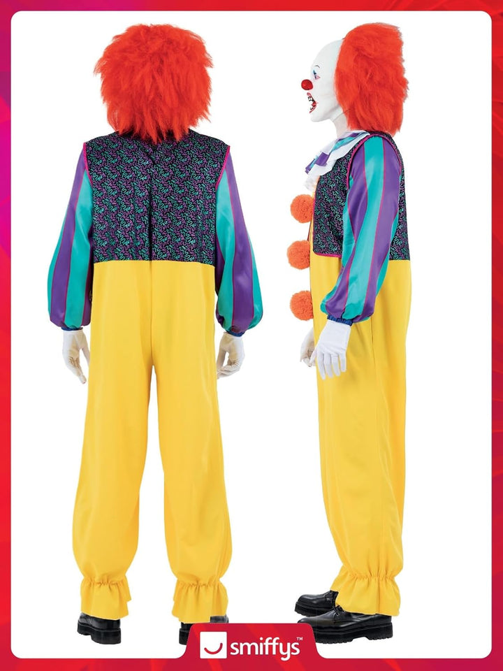 Smiffys IT The Movie Pennywise Kostüm für Erwachsene, All-in-One mit Nackenrüschen und eingesetzter