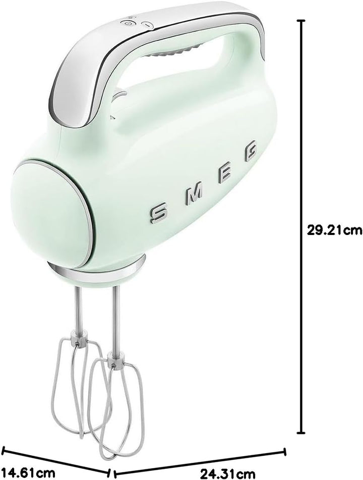 Smeg, HMF01PGEU Electric Mixer, 9 -Geschwindigkeitsniveaus, Turbofunktion, glattes Start -Start -up