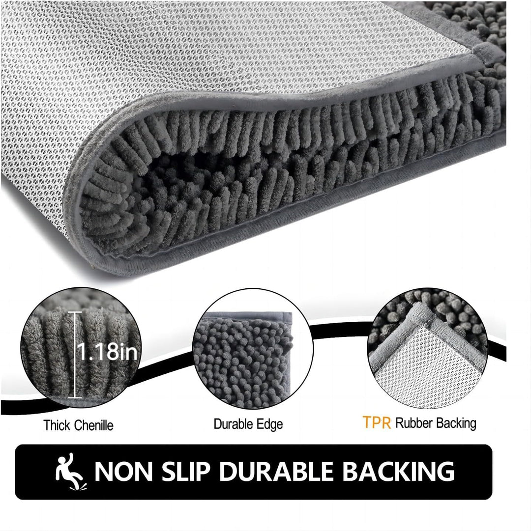Saugfähige Chenille Fussmatte für den, rutschfeste Badematte, schlammiger Hund, waschbare Matte, sch