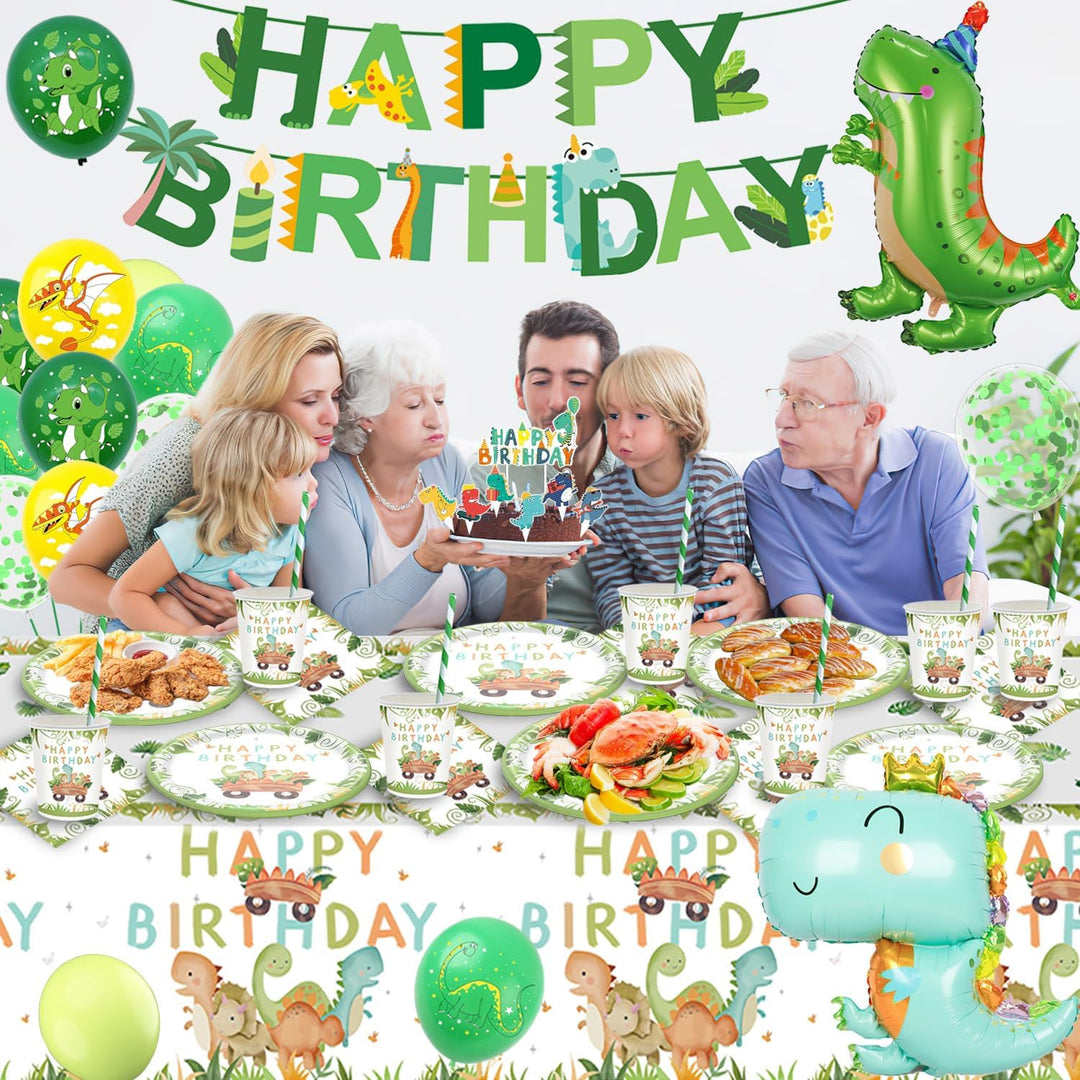 Dinosaurier Partygeschirr Set, Dino Geburtstag Deko, Dinosaurier Geburtstag Geschirr Set, Pappteller