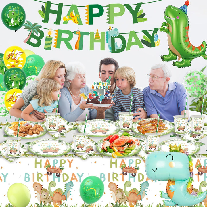 Dinosaurier Partygeschirr Set, Dino Geburtstag Deko, Dinosaurier Geburtstag Geschirr Set, Pappteller