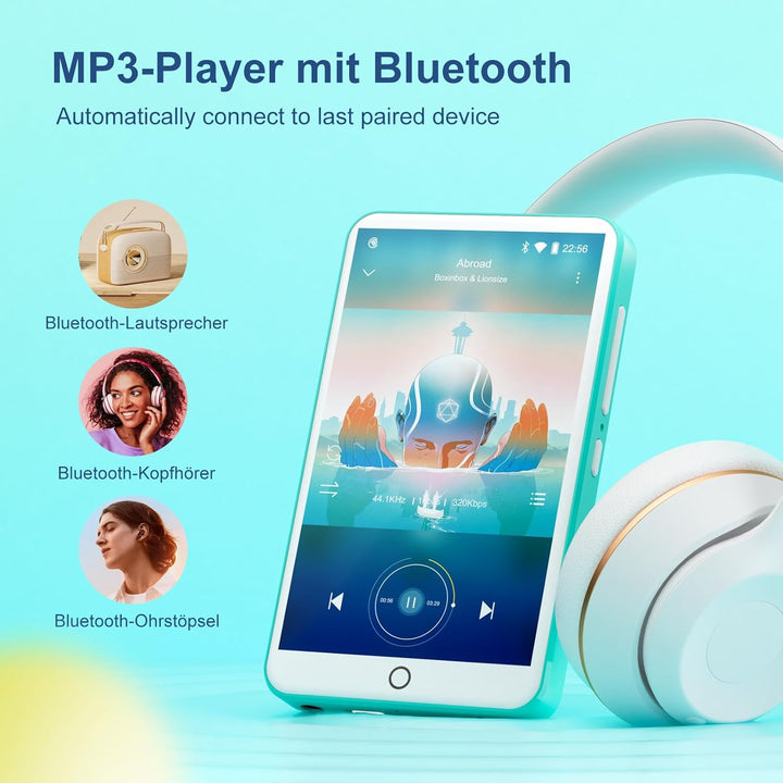 80GB MP3 Player mit Bluetooth und WiFi, Oilsky 4 Zoll 1080P Touchscreen Player, MP3 MP4 Musikplayer,