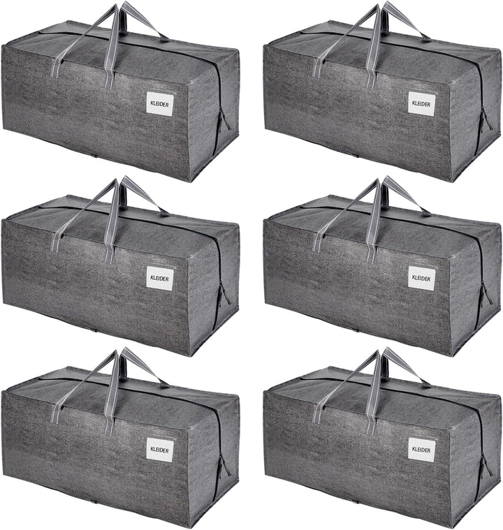 VENO 6-er Pack extra grosse Umzugstaschen mit Rucksackgurten, Umzugshelfer, starke Griffe und Reissv