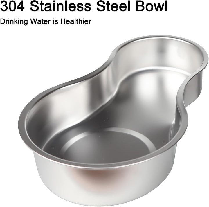 Sfozstra 5L Trinkbrunnen f. Hunde - Edelstahl, standsicher | Schwerkraftbetrieben, 5L, rutschfester