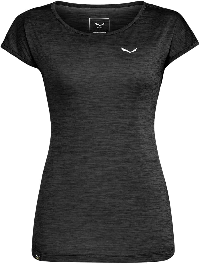 Salewa Damen Puez Melange Dry W S/S Tee Blusen & T-shirts XXS Black out melange, XXL