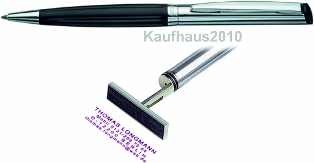 Heri Stempel-Kugelschreiber 6221, Silber / Schwarz