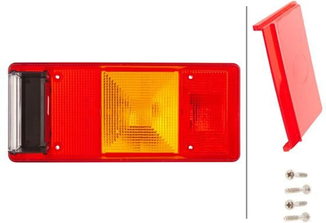 HELLA Rückleuchte - Glühlampe - 12V - Anbau - ECE - Lichtscheibenfarbe: rot - Stecker: Flachstecker