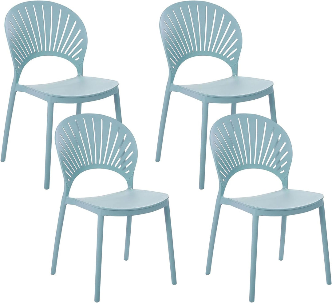 Esszimmerstühle Kunststoff blau 4er Set für den Innen- und Aussenbereich Ostia