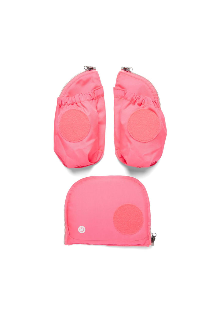 ergobag Fluo LED Seitentaschen Set Geeignet für pack, cubo, cubo light und wide Einheitsgrösse Pink