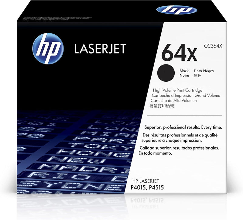 HP 64X (CC364X) Schwarz Original Toner mit hoher Reichweite für HP Laserjet P4015, HP Laserjet P4516