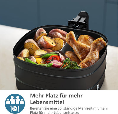 Philips 3-Teiler für Airfryer. Airfryer-Zubehör. Mehrere Speisen gleichzeitig zubereiten. Passend fü