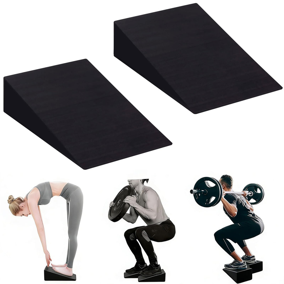 Wadendehner & Schrägbrett 2er Set, Mobilitätskeil, Fersenkeil als Squat Wedge für tiefere Kniebeugen