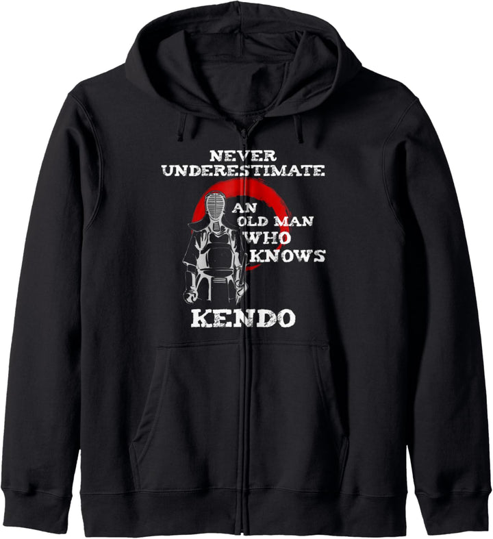 Funny Kendo Old Man Quote Kanji Japanese Martial Arts Dojo Kapuzenjacke
