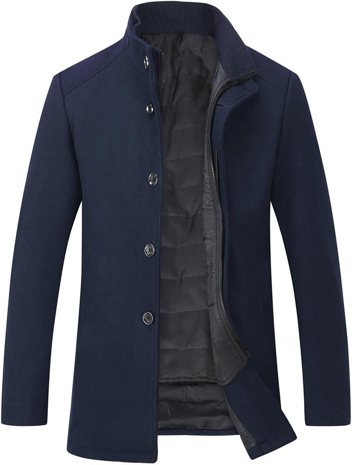 YOUTHUP Herren Wolle Mantel mit Steppweste Regular Fit Winter Wollmantel Outdoor Business Übergangsm