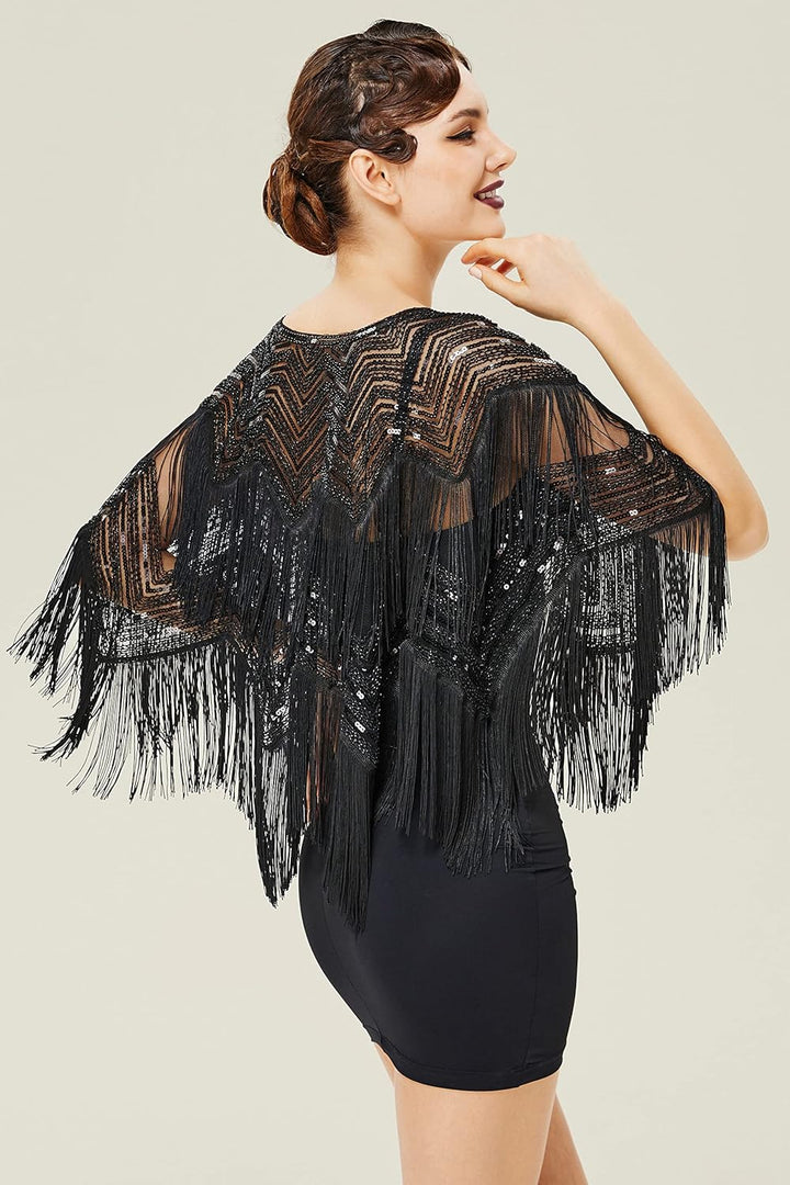 BABEYOND Damen Pashmina-Schal Einheitsgrösse Schwarz, Einheitsgrösse Schwarz