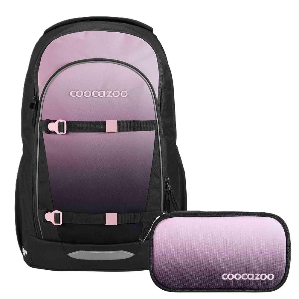 Coocazoo Every Schulrucksack Set 2tlg. inkl. Schlamperbox (Rose Shadows), Rose Shadows