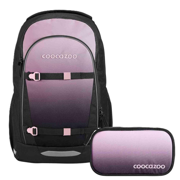 Coocazoo Every Schulrucksack Set 2tlg. inkl. Schlamperbox (Rose Shadows), Rose Shadows