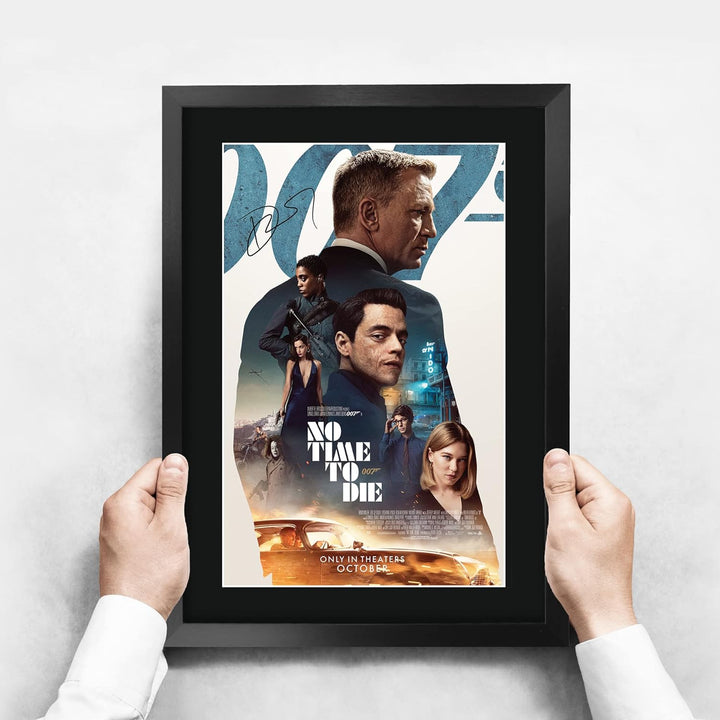 HWC Trading FR A3 James Bond No Time to Die Daniel Craig Geschenke Gedruckt Poster Unterzeichnet Aut