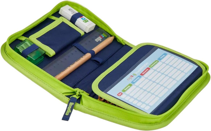 ergobag Federmäppchen Set 22-teilig, Lyra Buntstifte, Stundenplan-Fach, Kleingeld Fach, Lineal Spitz