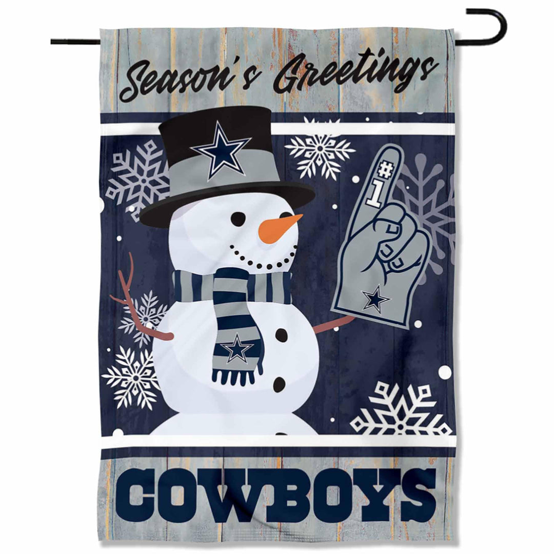 Dallas Cowboys Holiday Winter Snow Garden Flag Double Sided Banner