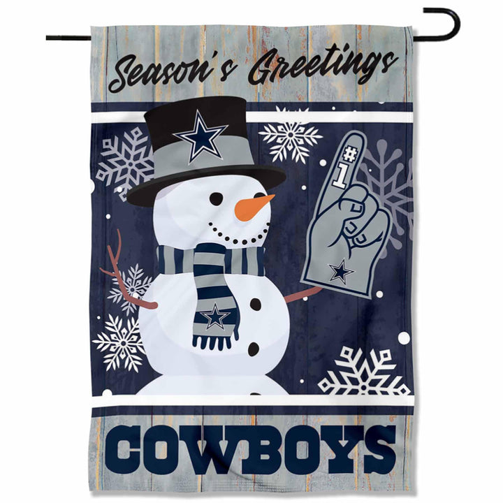 Dallas Cowboys Holiday Winter Snow Garden Flag Double Sided Banner