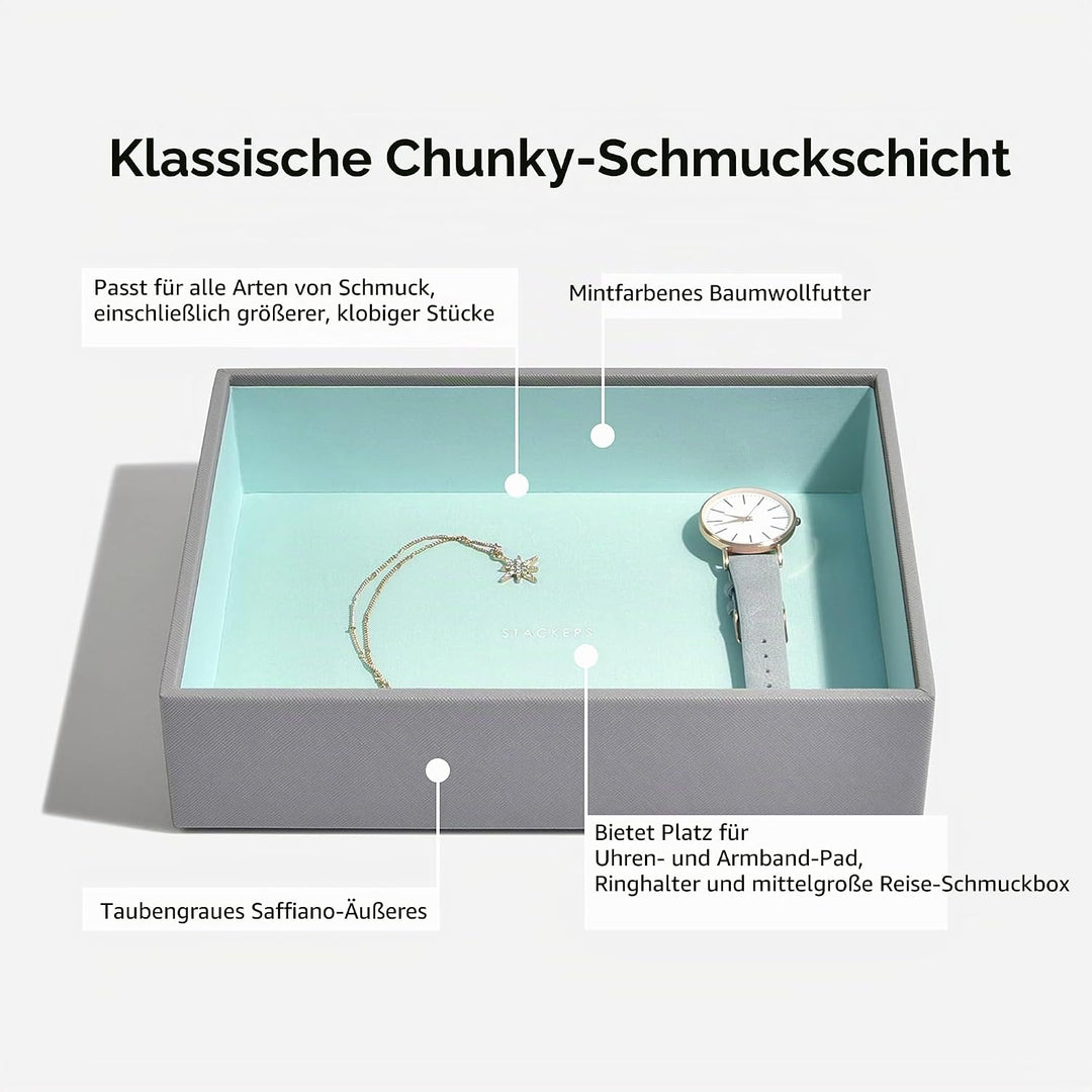Stackers Grau Mint Klassisch Schmuckschatulle - 5 Dove Grey/Mint Green, Dove Grey/Mint Green