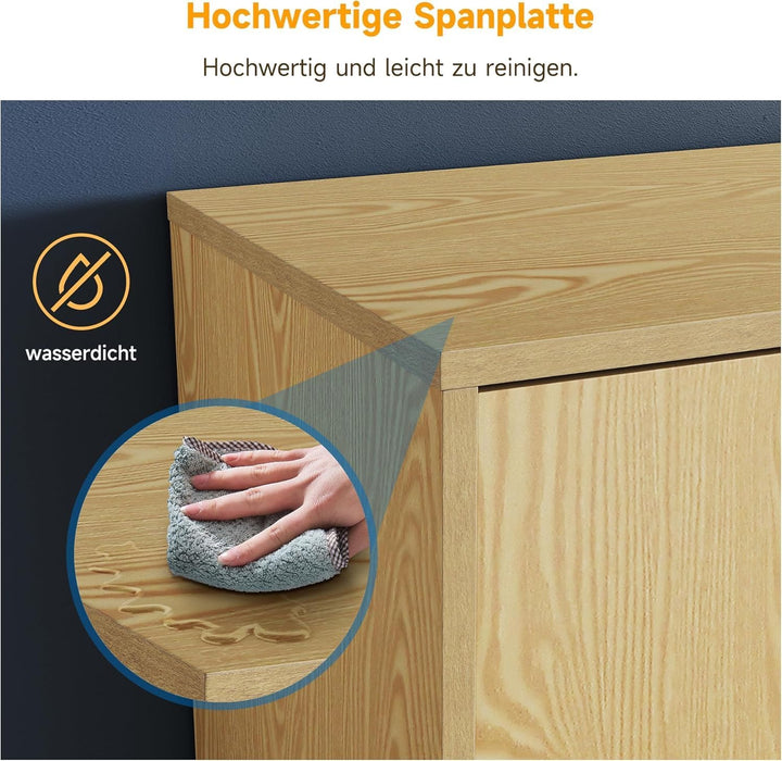 SONNI TV-Schrank, Fernsehtisch, Fernsehregal, Lowboard für Fernseher 60 Zoll mit 2 Schränken, 3 offe