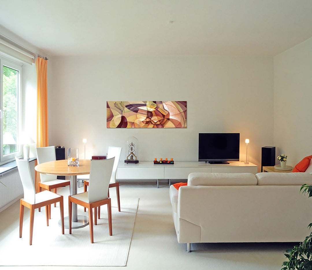 Paul Sinus Art Panoramabild auf Leinwand und Keilrahmen 150x50cm Gemälde Malerei Kubismus Portrait F