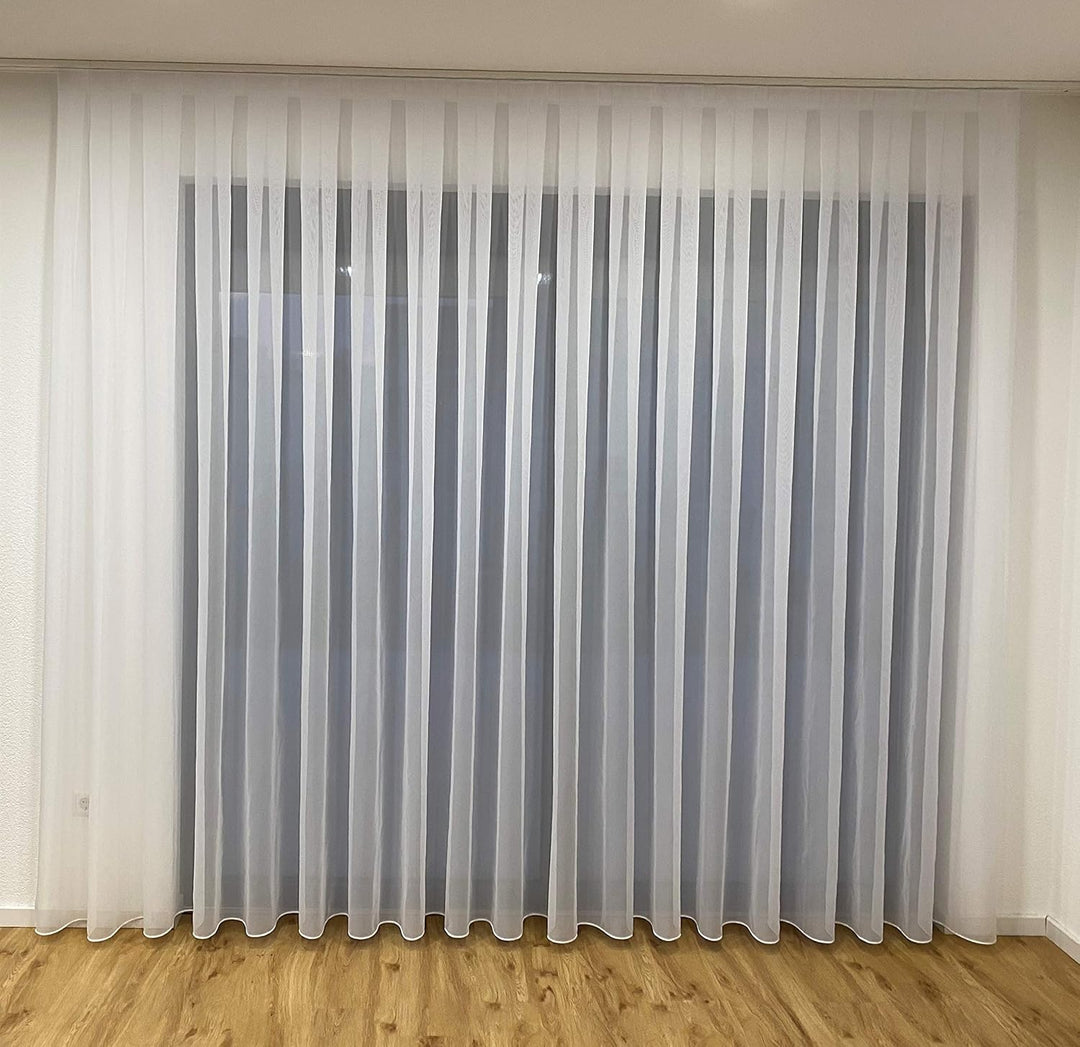 Fertiggardine weiss Store (Breite 340 cm Länge 225 cm), Breite 340 cm Länge 225 cm