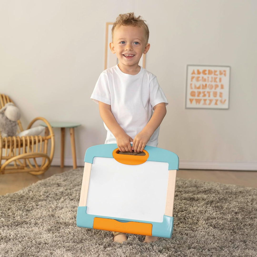 Smoby -Tisch-Maltafel Holz – Magnetische Schreib- und Zeichenfläche – Wasserlösliche Stifte und Aufb