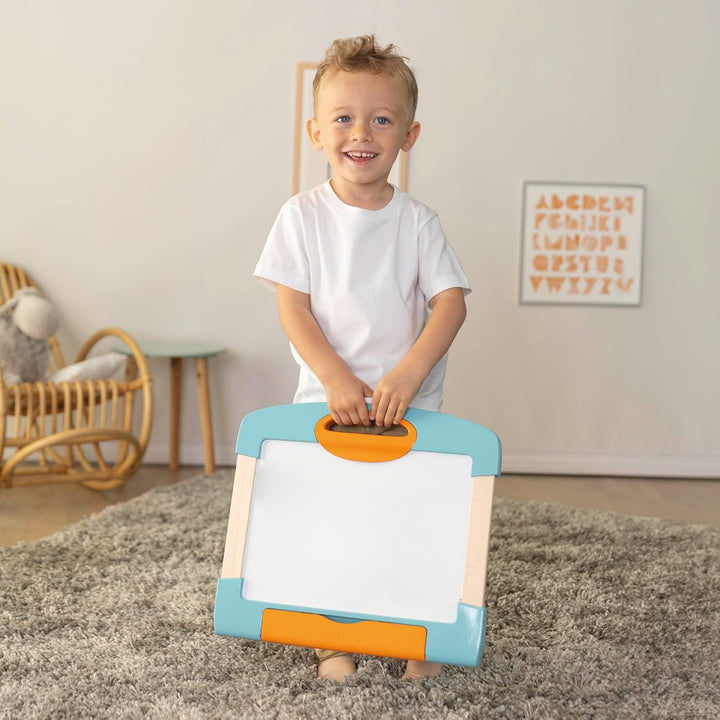 Smoby -Tisch-Maltafel Holz – Magnetische Schreib- und Zeichenfläche – Wasserlösliche Stifte und Aufb