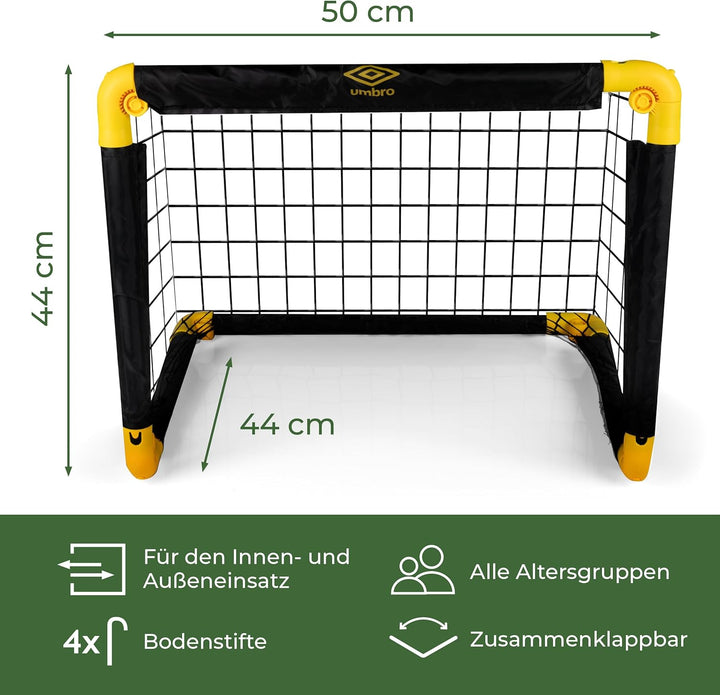 Umbro Fussballtor - Fussballtor 50 x 44 x 44 cm - Faltbares fussball Tor - Fussballtore für Garten K