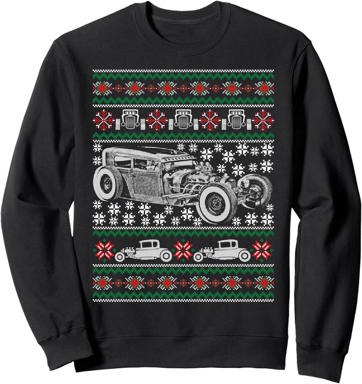 Hot Rod Ugly Christmas Holiday Muscle Car Holiday Xmas Gift Sweatshirt