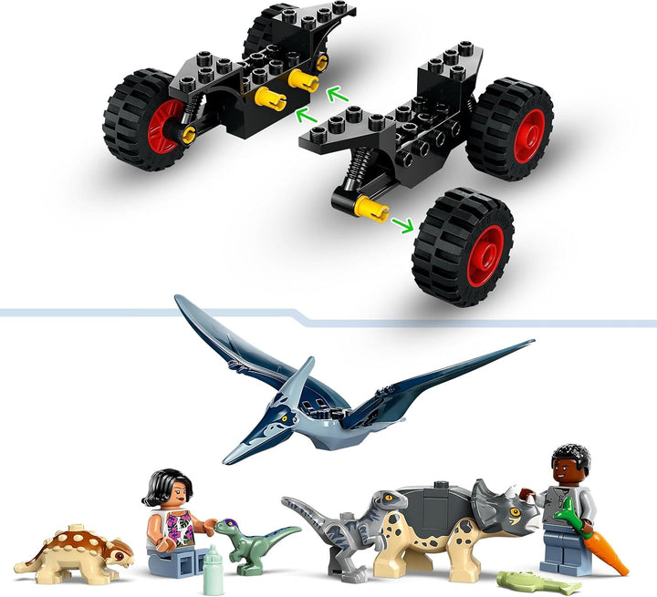 LEGO Jurassic World Rettungszentrum für Baby-Dinos, Set mit kleinen Dinosaurier-Figuren, darunter Tr