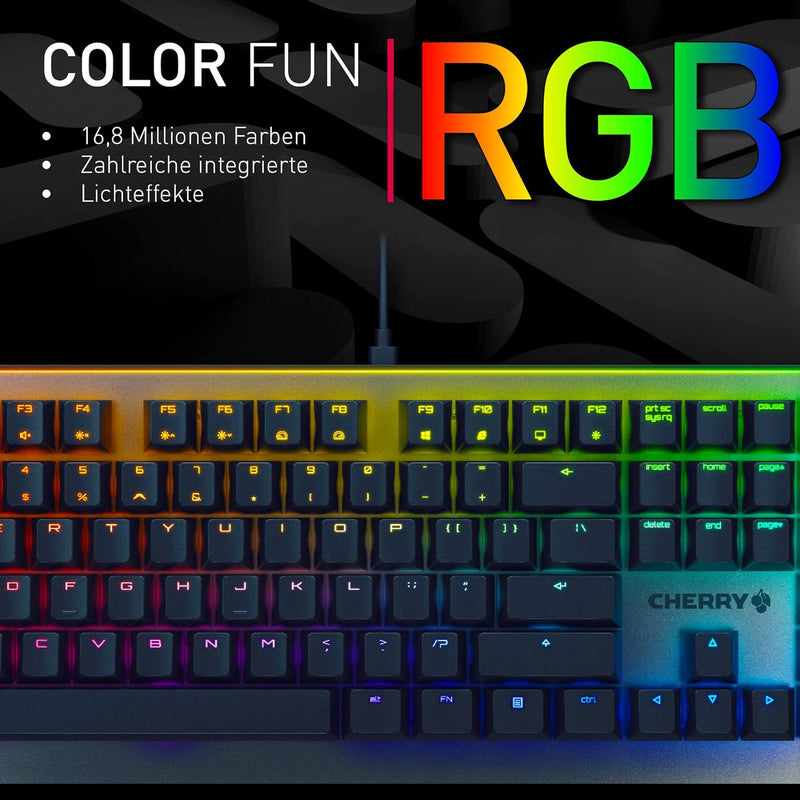 CHERRY MV 3.0, mechanische Gaming-Tastatur mit RGB-Beleuchtung, Deutsches Layout (QWERTZ), leuchtsta