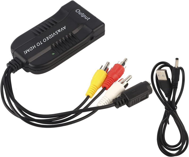 S-Video to Hdmi Converter, Video Konverter S Video Auf Hdmi 3 RCA Composite Adapter mit MäNnlichem S