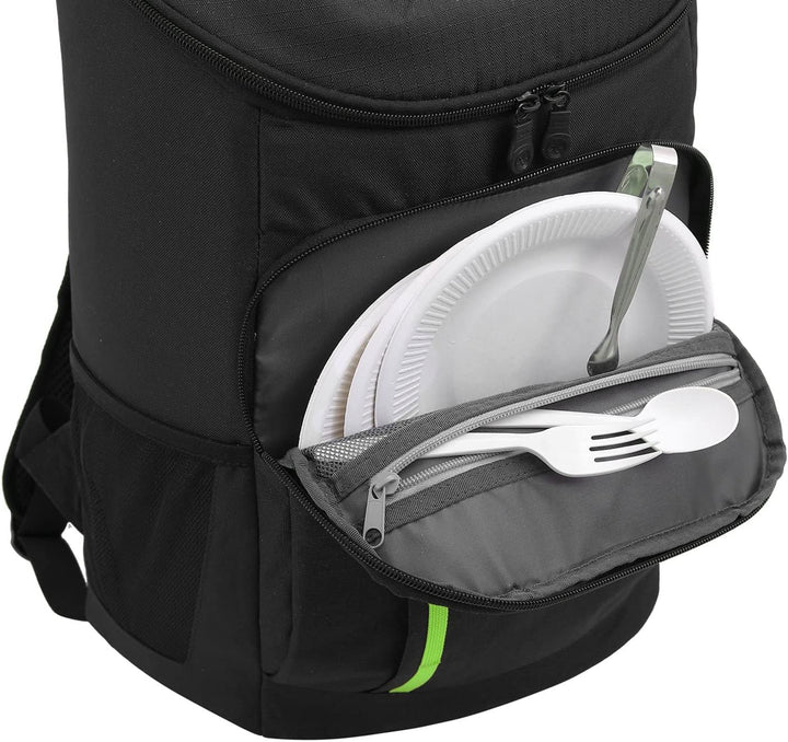 TOURIT 28L Kühler Rucksack Leichter Rucksack mit Flaschenöffner Hält 30 Dosen Schwarz