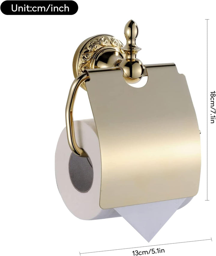 Weare Home Gold Toilettenpapierhalter, Modern Wandmontage Klopapierhalter Messing mit Ablage