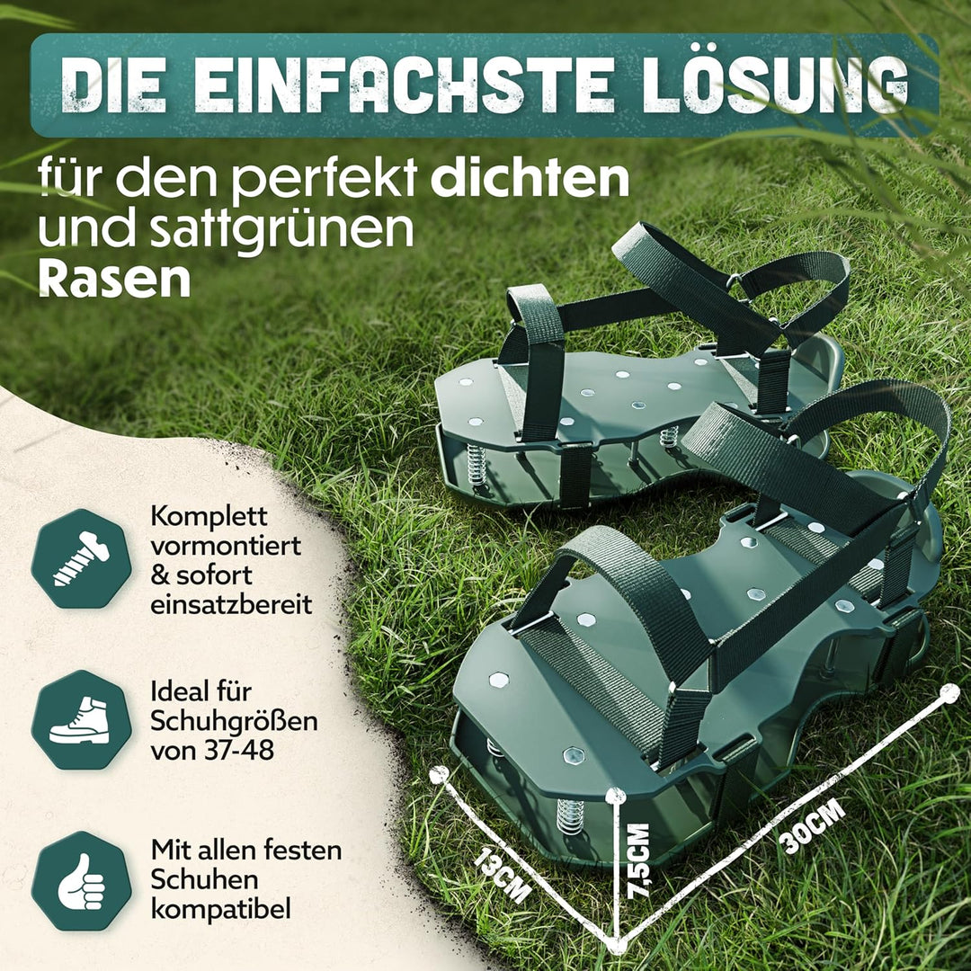 RASENKÖNIG Nagelschuhe Pro | Rasenlüfter Schuhe + Estrichschuhe | Rasenbelüfter Vertikutierer und Ae