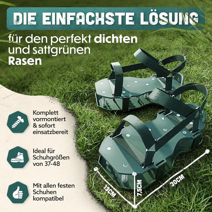 RASENKÖNIG Nagelschuhe Pro | Rasenlüfter Schuhe + Estrichschuhe | Rasenbelüfter Vertikutierer und Ae