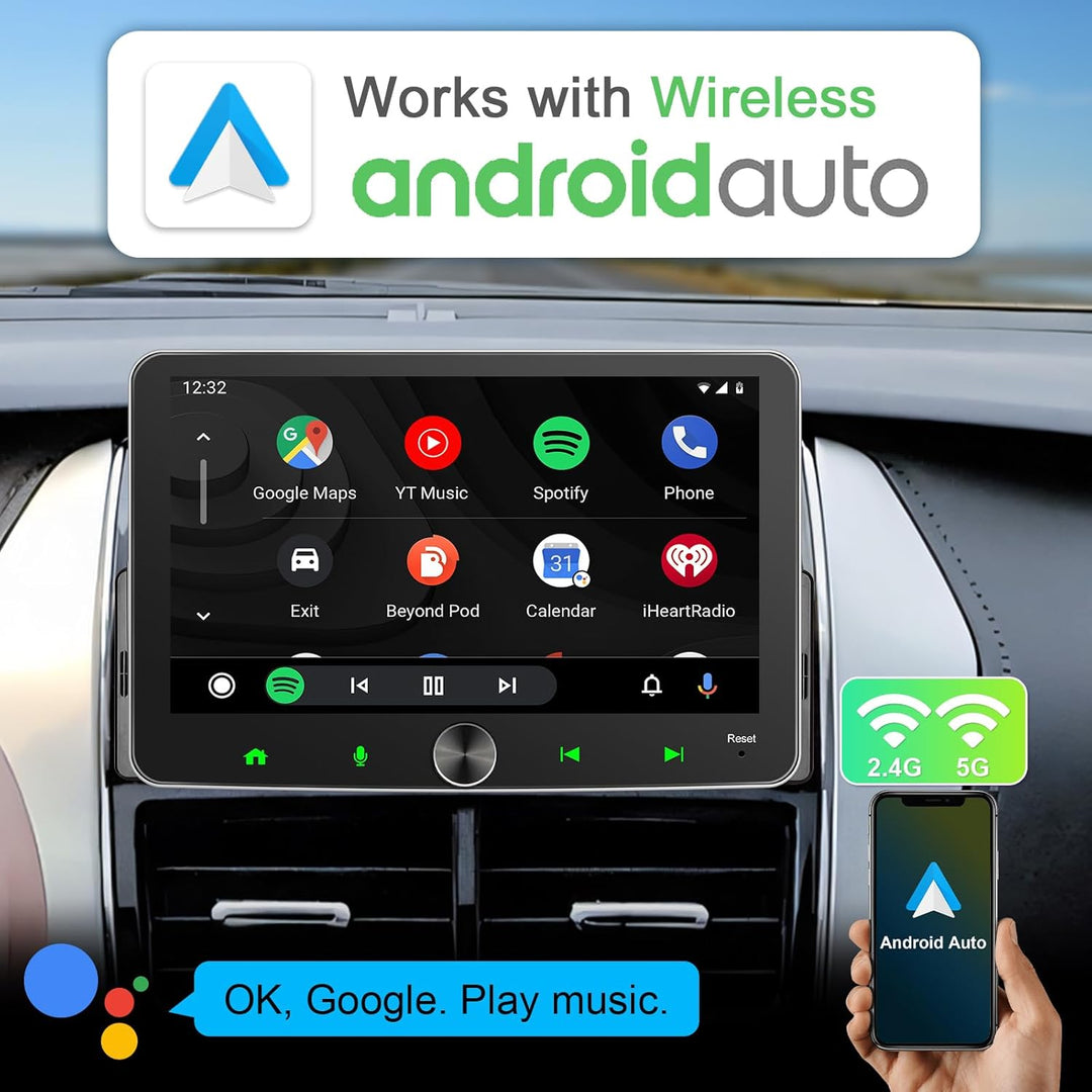 Android Autoradio 1Din Wireless CarPlay Android Auto Radio mit Bildschirm 7 Zoll 2G+32G Car Play Tou