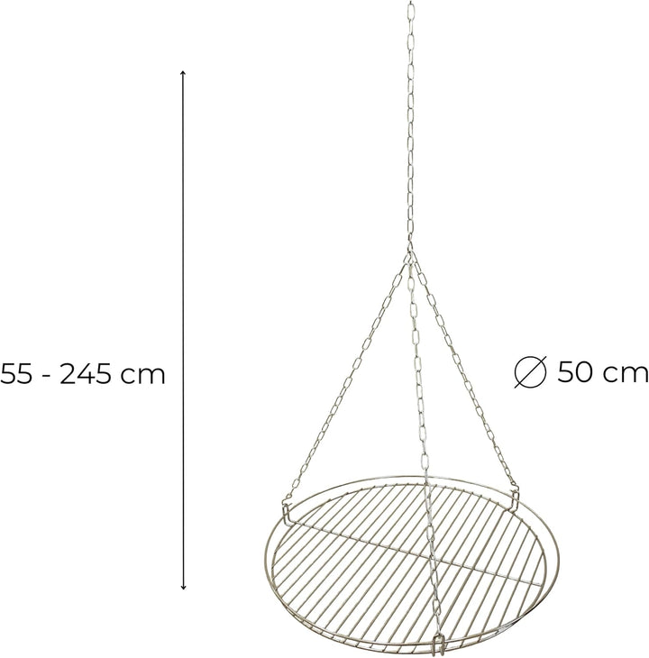 Grillrost für Schwenkgrill Dreibein 50 cm inkl. Kette, Rost Ø 50cm Grillrost, Ø 50cm Grillrost