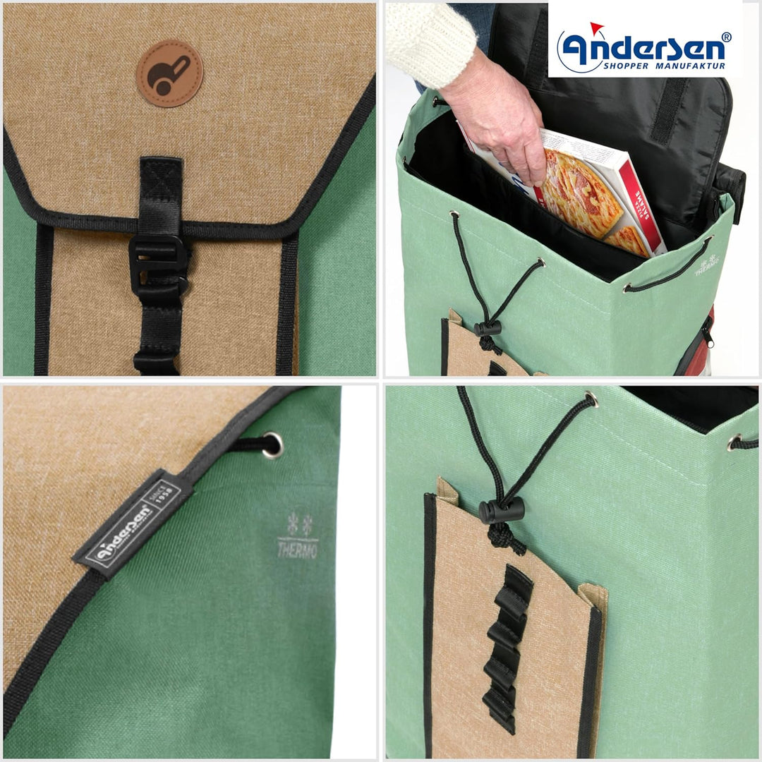 ANDERSEN Einkaufstrolley - Komfort Shopper Oli.P 2.0 beige 50 L Einkaufswagen, hochwertig, Shopping,