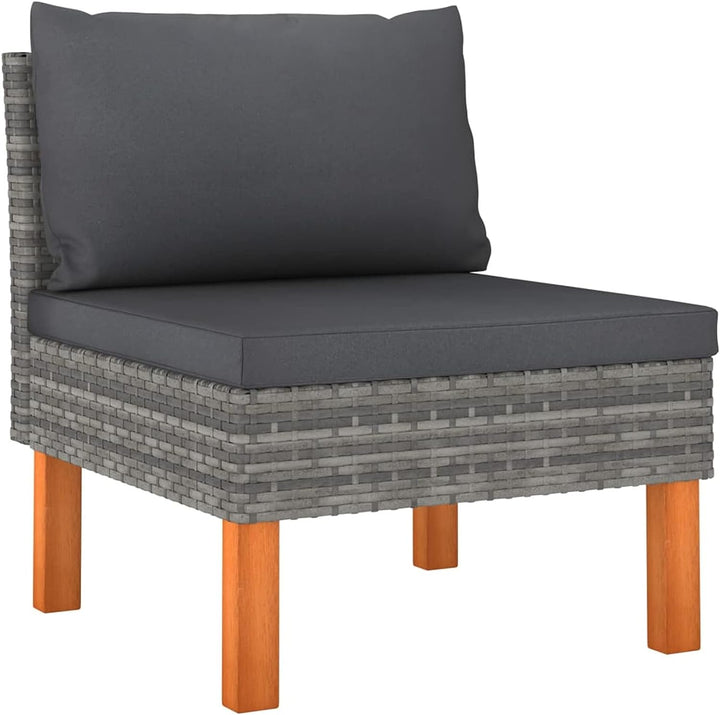 Festnight Balkonmöbel Sofa Balkon Rattan Gartensofa 3-Sitzer Balkonlounge für Keiner Balkon Outdoor