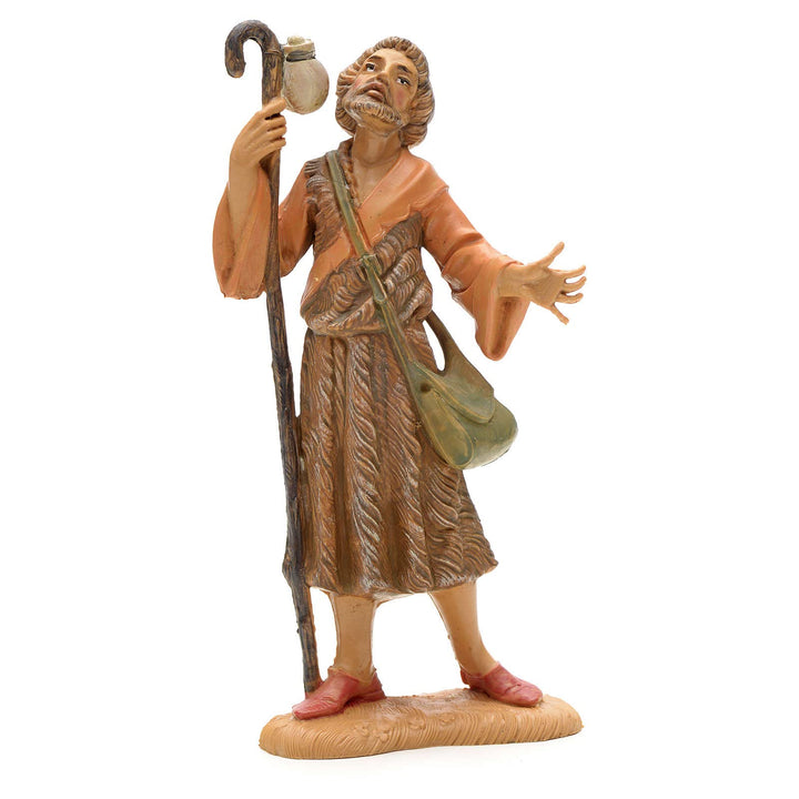 Holyart Krippenfigur Hirte mit Stock und Tasche Fontanini 12 cm