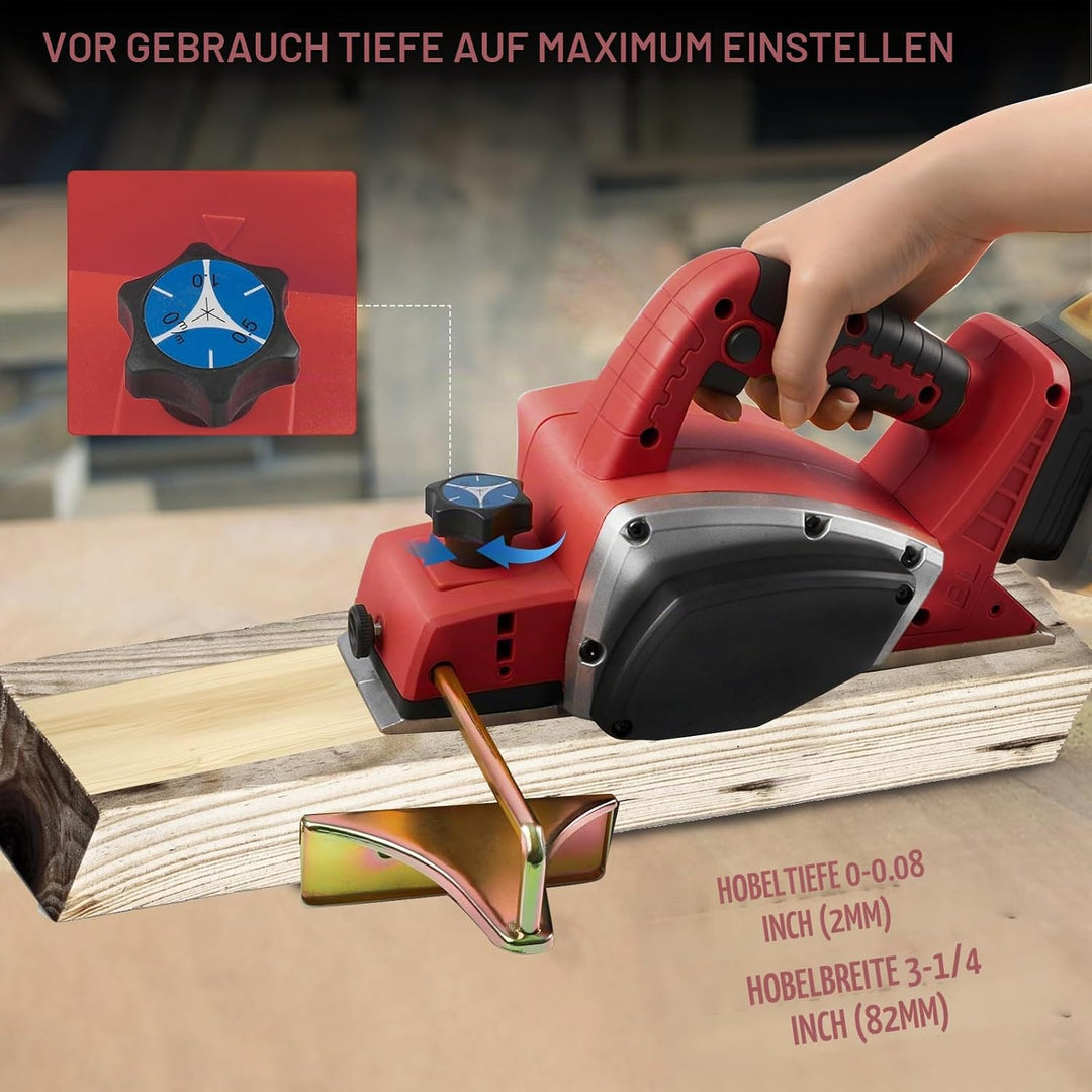 Kabellose elektrische Hand-Planer kompatibel mit Milwaukee 18V Batterie, 15000RPM bürstenlose Power