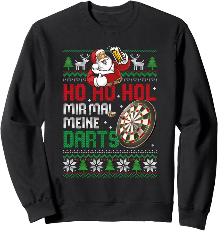 Hässliche Weihnachten Darts Geschenk Ugly Christmas Ho Ho Ho Sweatshirt